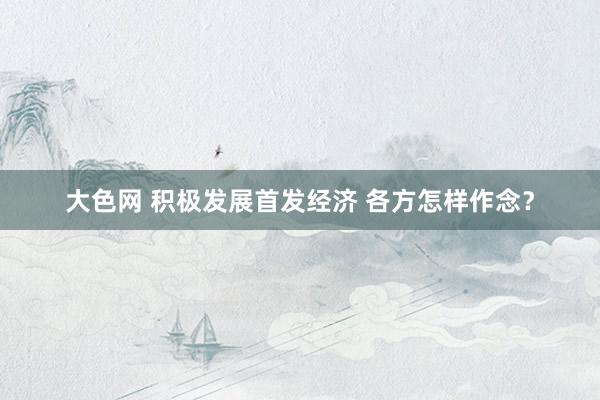 大色网 积极发展首发经济 各方怎样作念？