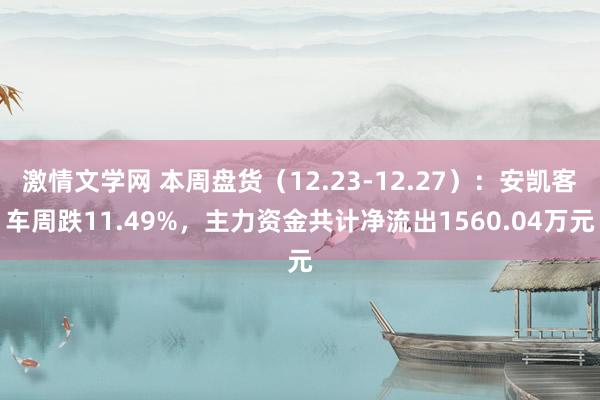 激情文学网 本周盘货（12.23-12.27）：安凯客车周跌11.49%，主力资金共计净流出1560.04万元