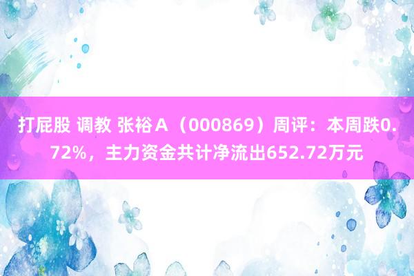 打屁股 调教 张裕Ａ（000869）周评：本周跌0.72%，主力资金共计净流出652.72万元