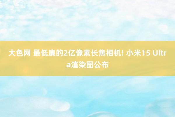 大色网 最低廉的2亿像素长焦相机! 小米15 Ultra渲染图公布