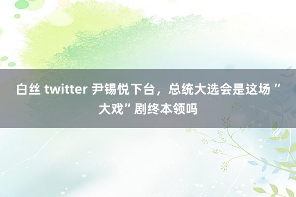 白丝 twitter 尹锡悦下台，总统大选会是这场“大戏”剧终本领吗