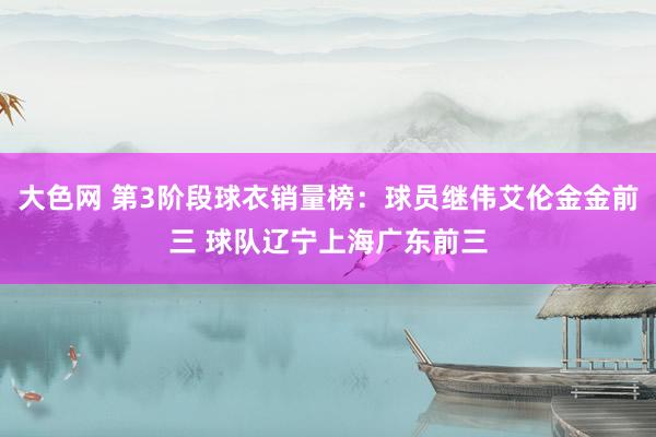 大色网 第3阶段球衣销量榜：球员继伟艾伦金金前三 球队辽宁上海广东前三