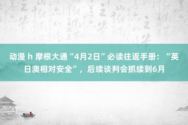 动漫 h 摩根大通“4月2日”必读往返手册：“英日澳相对安全”，后续谈判会抓续到6月