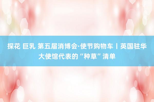 探花 巨乳 第五届消博会·使节购物车丨英国驻华大使馆代表的“种草”清单