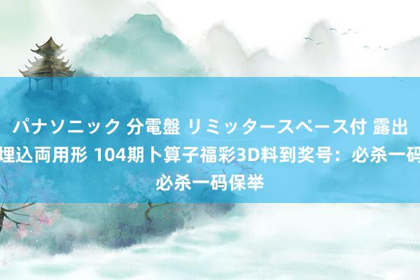 パナソニック 分電盤 リミッタースペース付 露出・半埋込両用形 104期卜算子福彩3D料到奖号：必杀一码保举